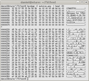 hexdump -C firmware image